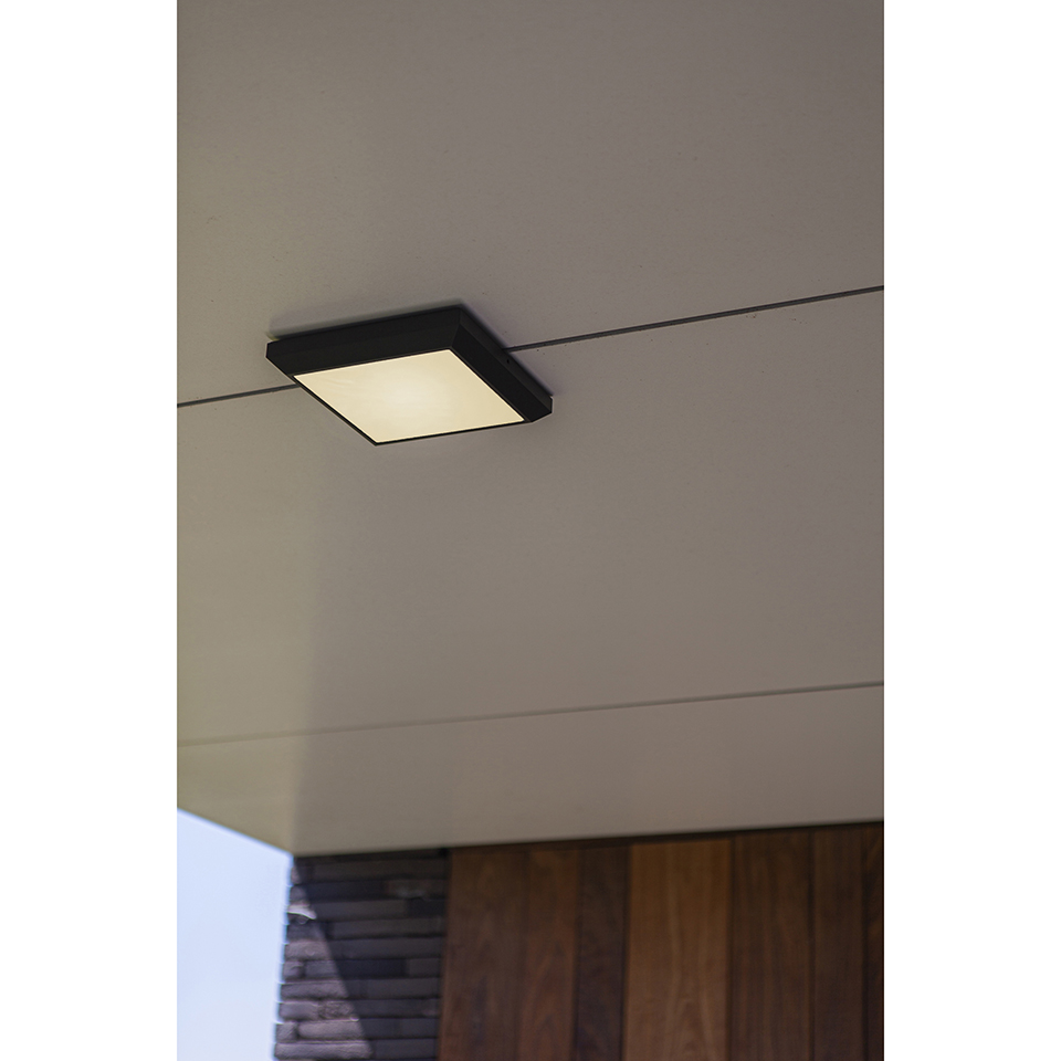 HELENA IP54 INTEGRATED LED WALL LIGHT IN DARK GREY 1500 LUMEN 4000K