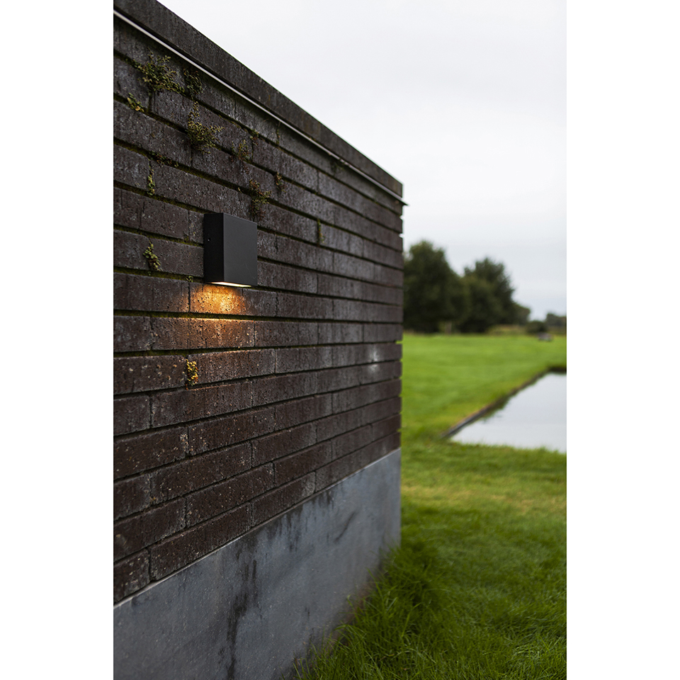 GEMINI XF IP54 INTEGRATED LED WALL LIGHT IN MATT BLACK 800 LUMEN 3000K