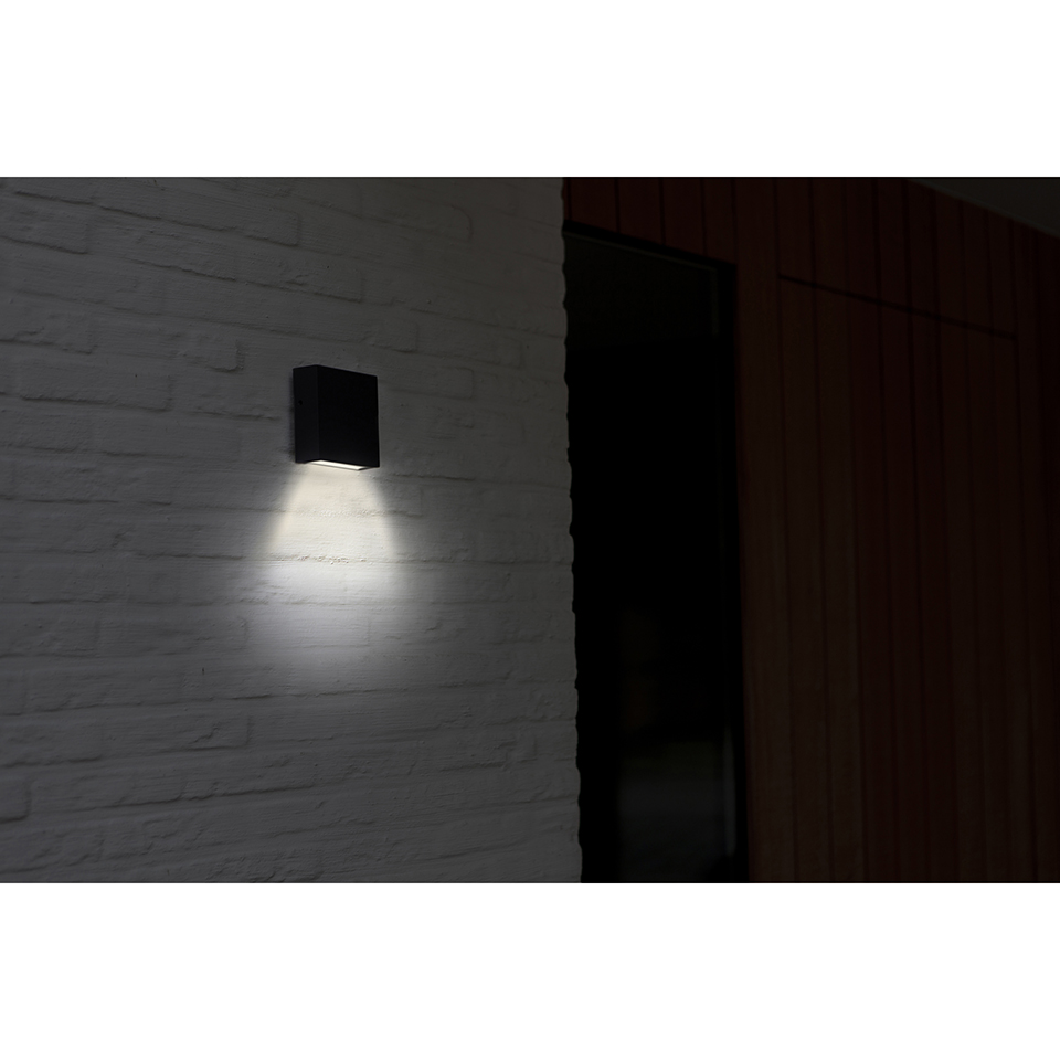 GEMINI XF IP54 INTEGRATED LED WALL LIGHT IN MATT BLACK 800 LUMEN 3000K