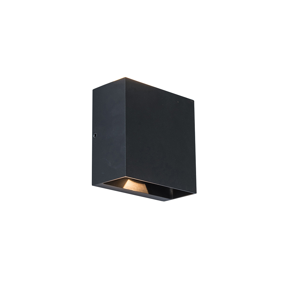 GEMINI BEAMS IP54 INTEGRATED LED WALL LIGHT IN MATT BLACK 400 LUMEN 3000K