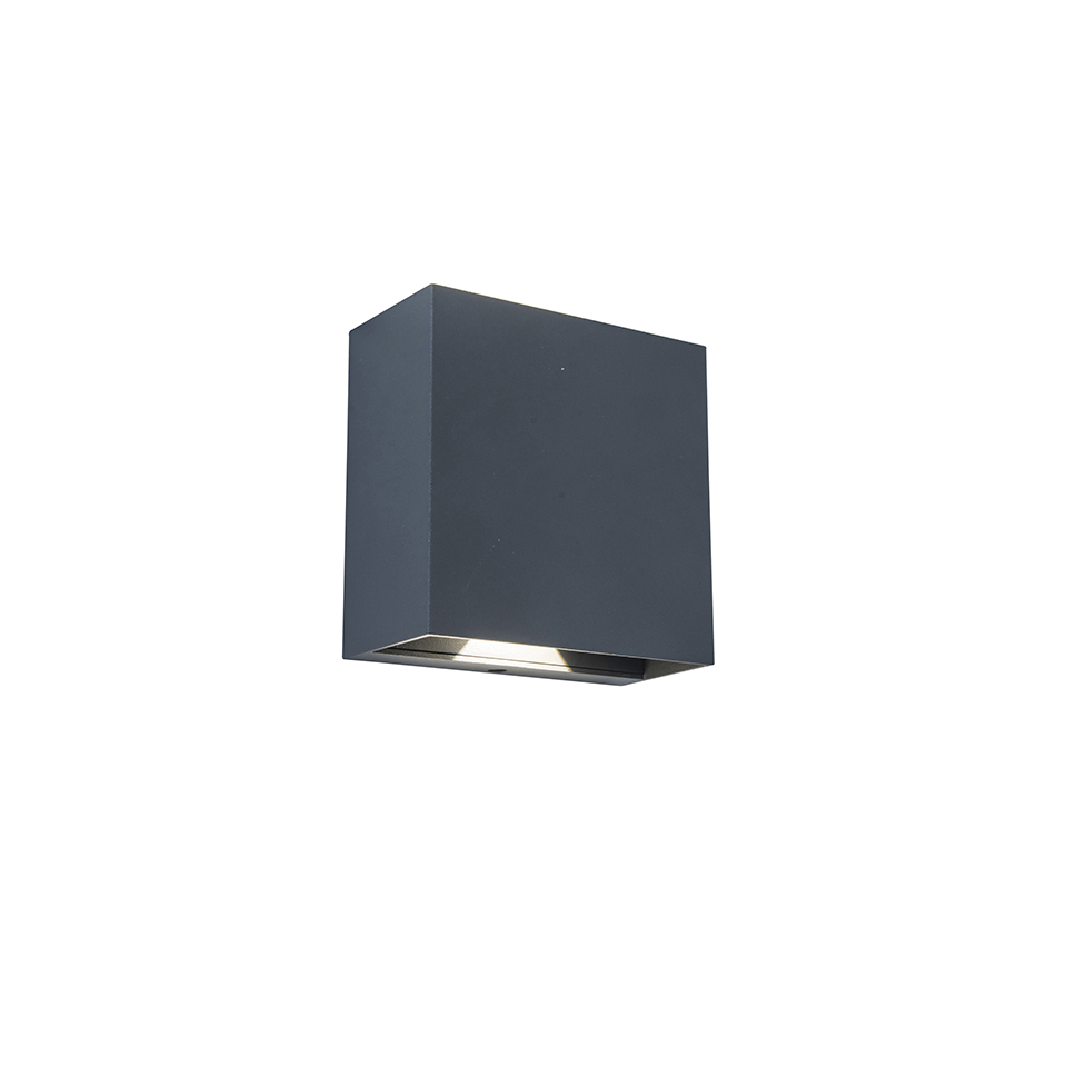 GEMINI BEAMS IP54 INTEGRATED LED WALL LIGHT IN DARK GREY 400 LUMEN 4000K
