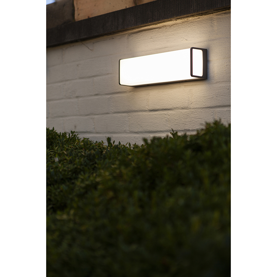DOBLO OUTDOOR LED WALL LIGHT LONG DARK GREY