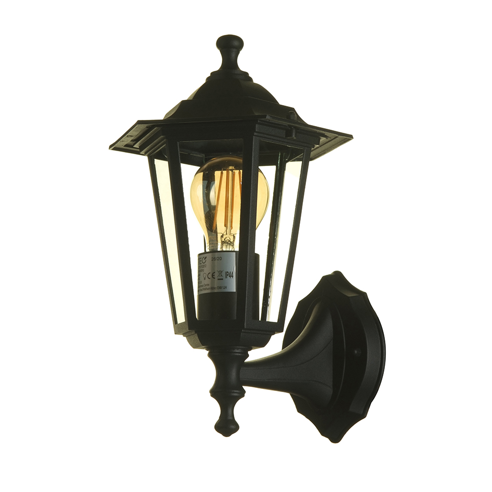 CORNICHE IP44 E27 WALL LIGHT IN BLACK