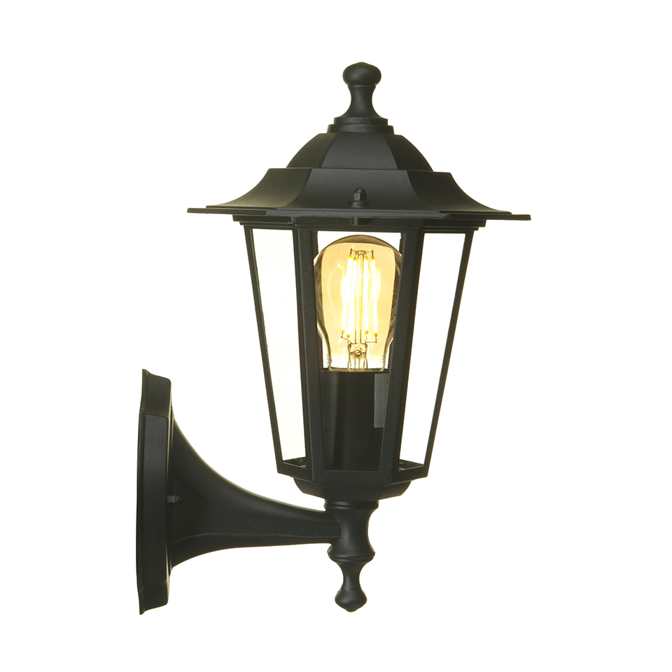 CORNICHE IP44 E27 WALL LIGHT IN BLACK