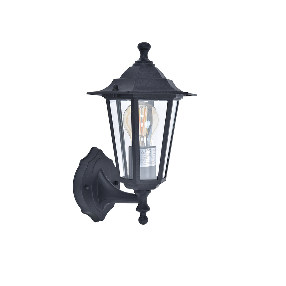 CORNICHE IP44 E27 WALL LIGHT IN BLACK