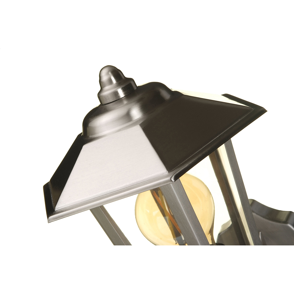 GROSVENOR IP44 E27 WALL LIGHT IN STAINLESS STEEL