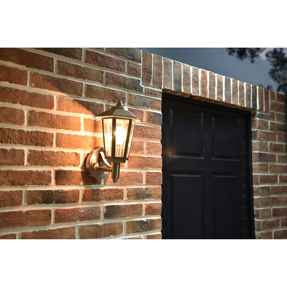 GROSVENOR IP44 E27 WALL LIGHT IN STAINLESS STEEL
