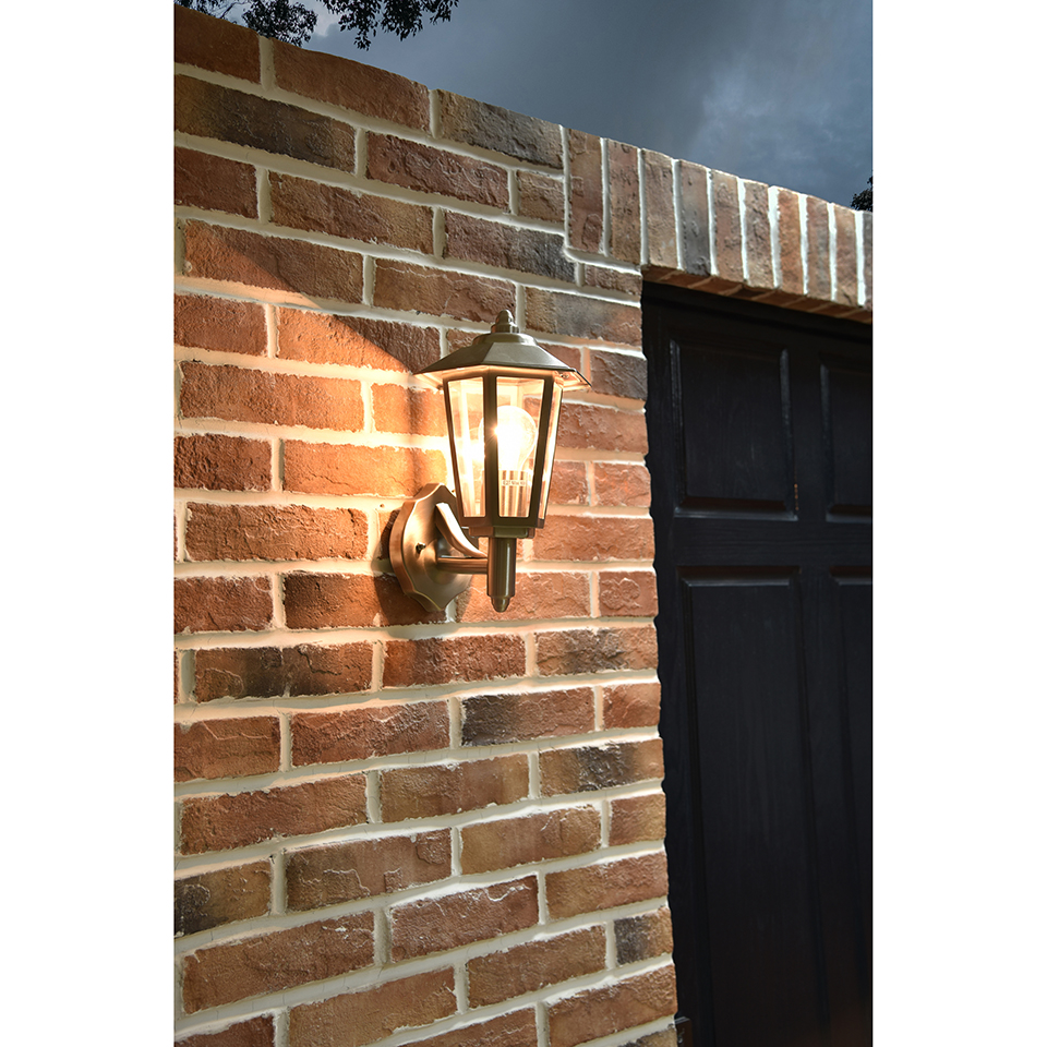GROSVENOR IP44 E27 WALL LIGHT IN STAINLESS STEEL