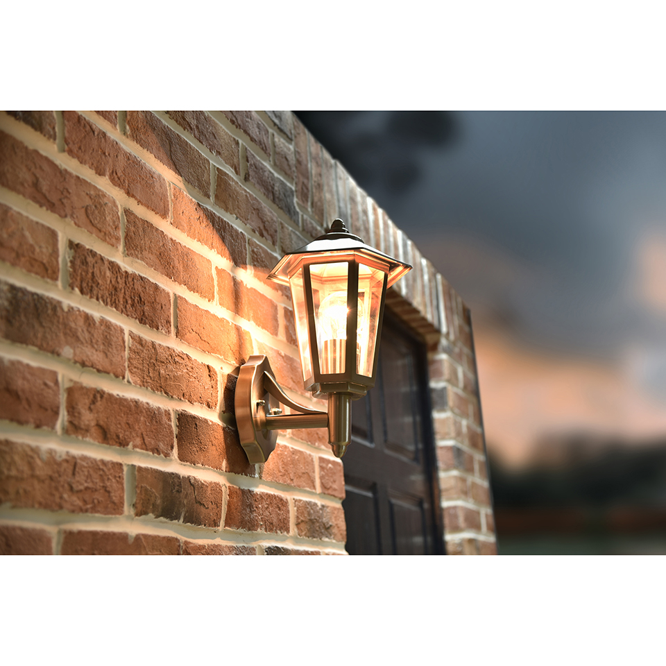 GROSVENOR IP44 E27 WALL LIGHT IN STAINLESS STEEL
