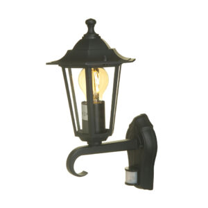 CORNICHE PIR IP44 E27 WALL LIGHT IN BLACK