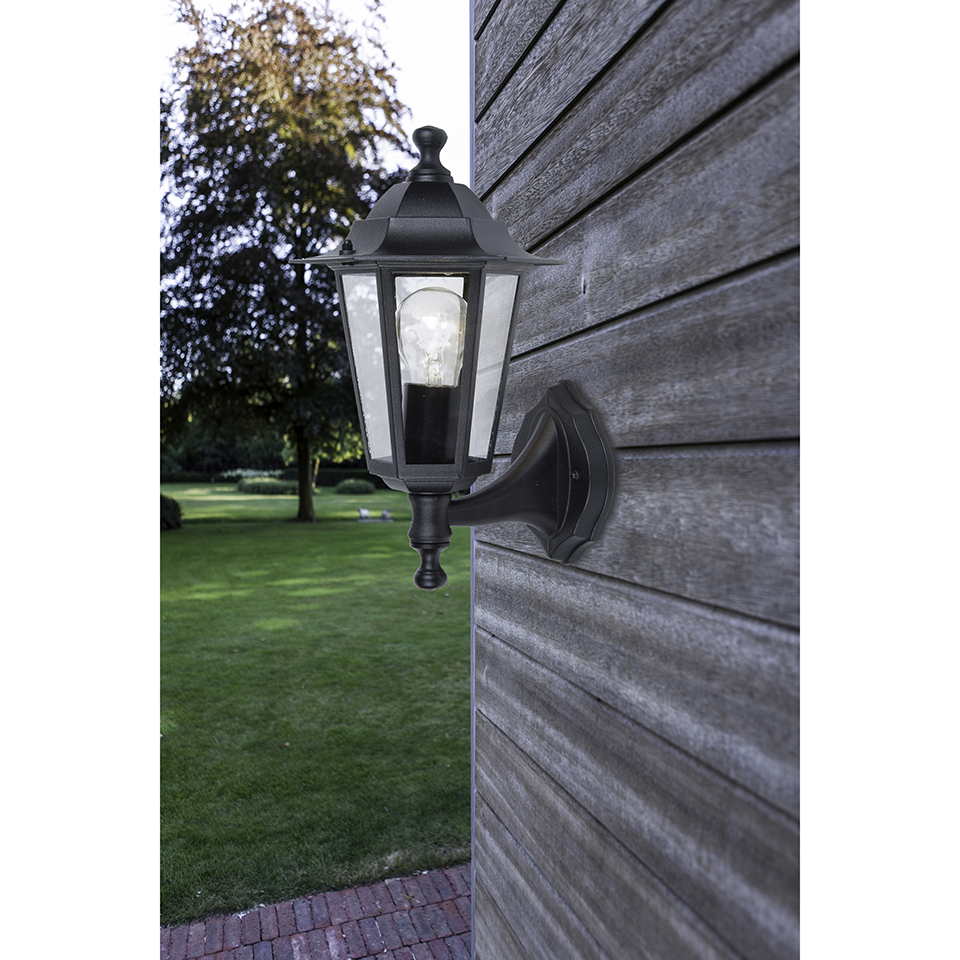 COASTAL IP44 E27 WALL LIGHT IN BLACK