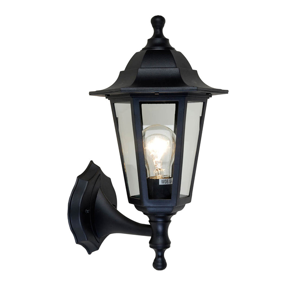 COASTAL IP44 E27 WALL LIGHT IN BLACK