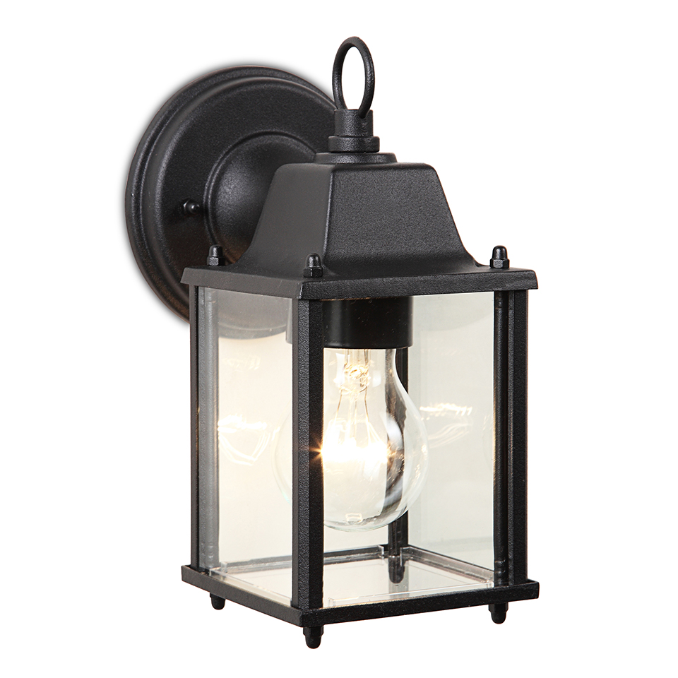 ABBEY IP23 E27 WALL LIGHT IN BLACK