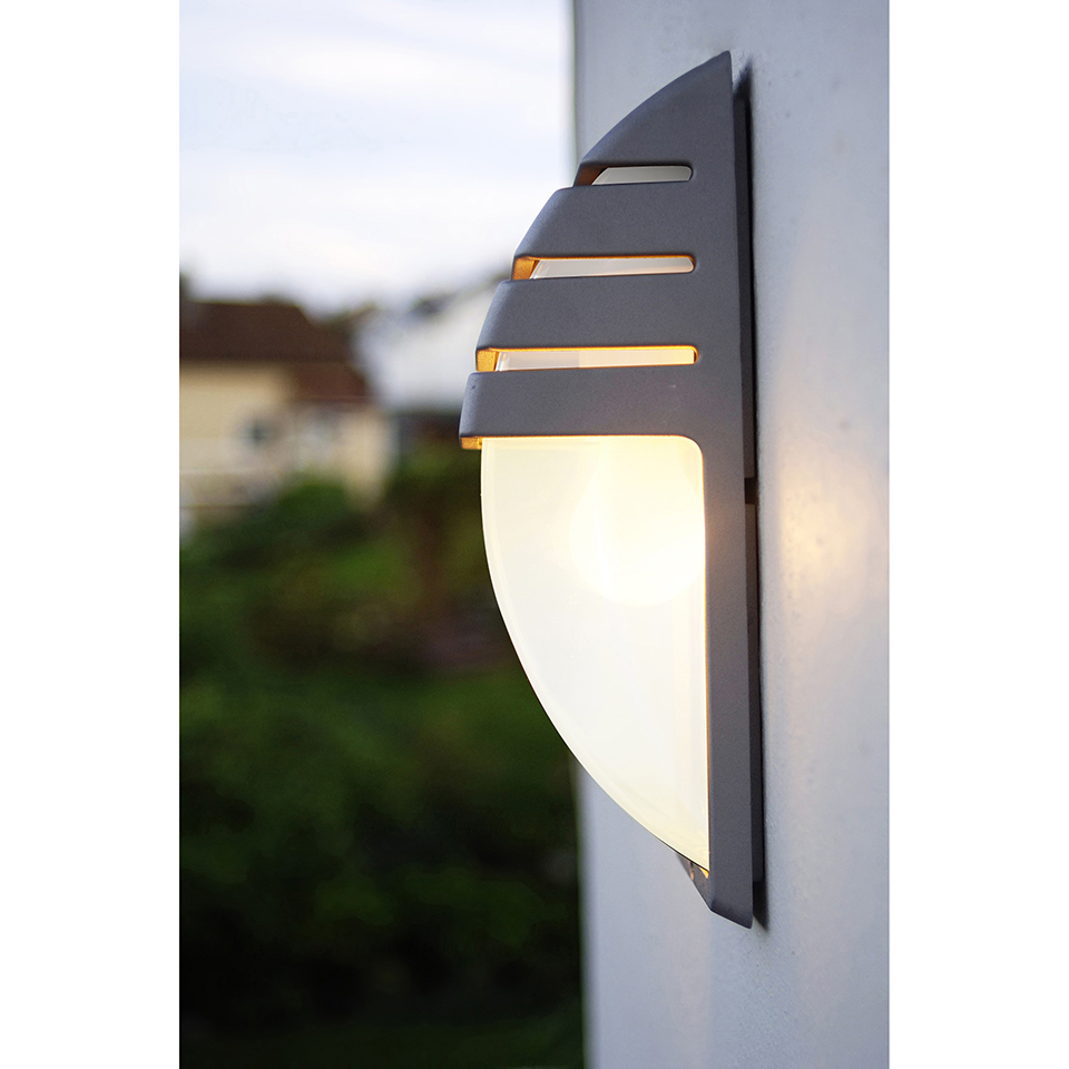 CITY IP44 E27 WALL LIGHT IN DARK GREY