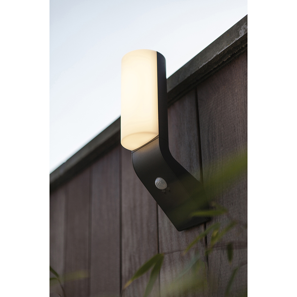 BATI PIR IP44 INTEGRATED LED WALL LIGHT IN DARK GREY 1100 LUMEN 4000K