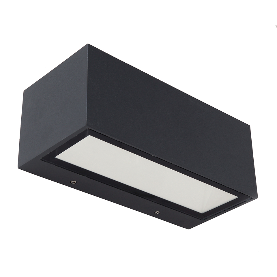 GEMINI IP54 INTEGRATED LED WALL LIGHT IN DARK GREY 1230 LUMEN 4000K