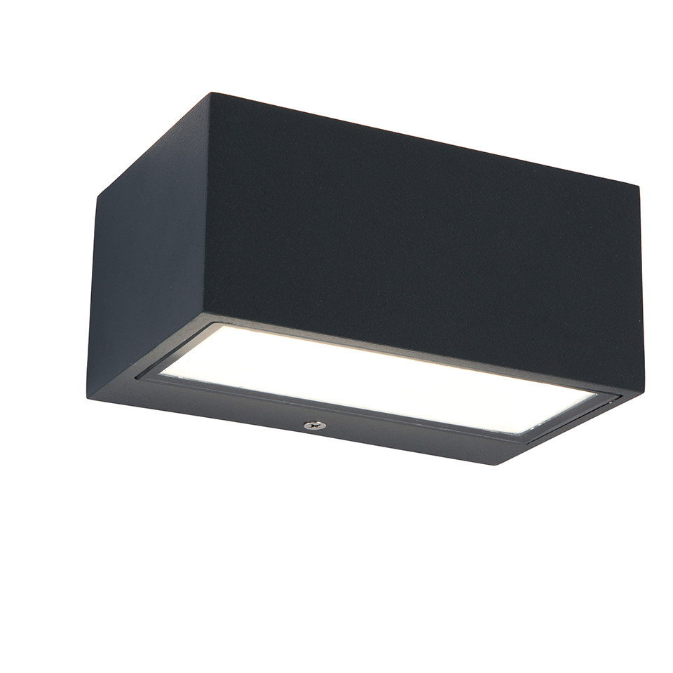GEMINI IP54 INTEGRATED LED WALL LIGHT IN DARK GREY 500 LUMEN 4000K