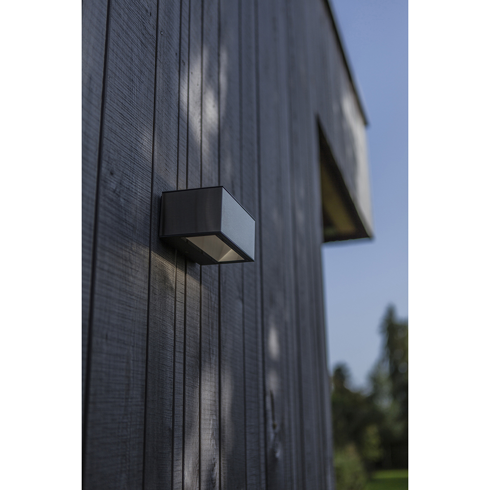 GEMINI IP54 INTEGRATED LED WALL LIGHT IN DARK GREY 500 LUMEN 4000K