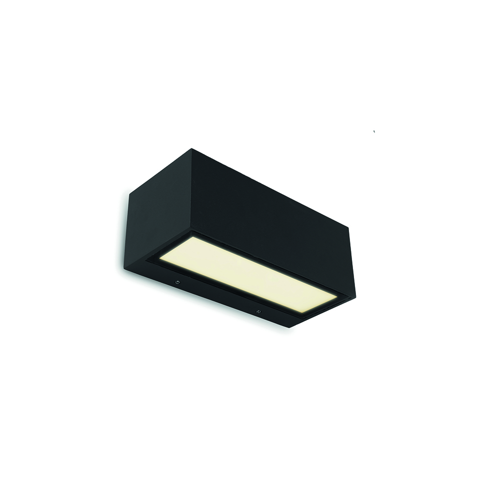 GEMINI IP54 INTEGRATED LED WALL LIGHT IN MATT BLACK 1230 LUMEN 3000K