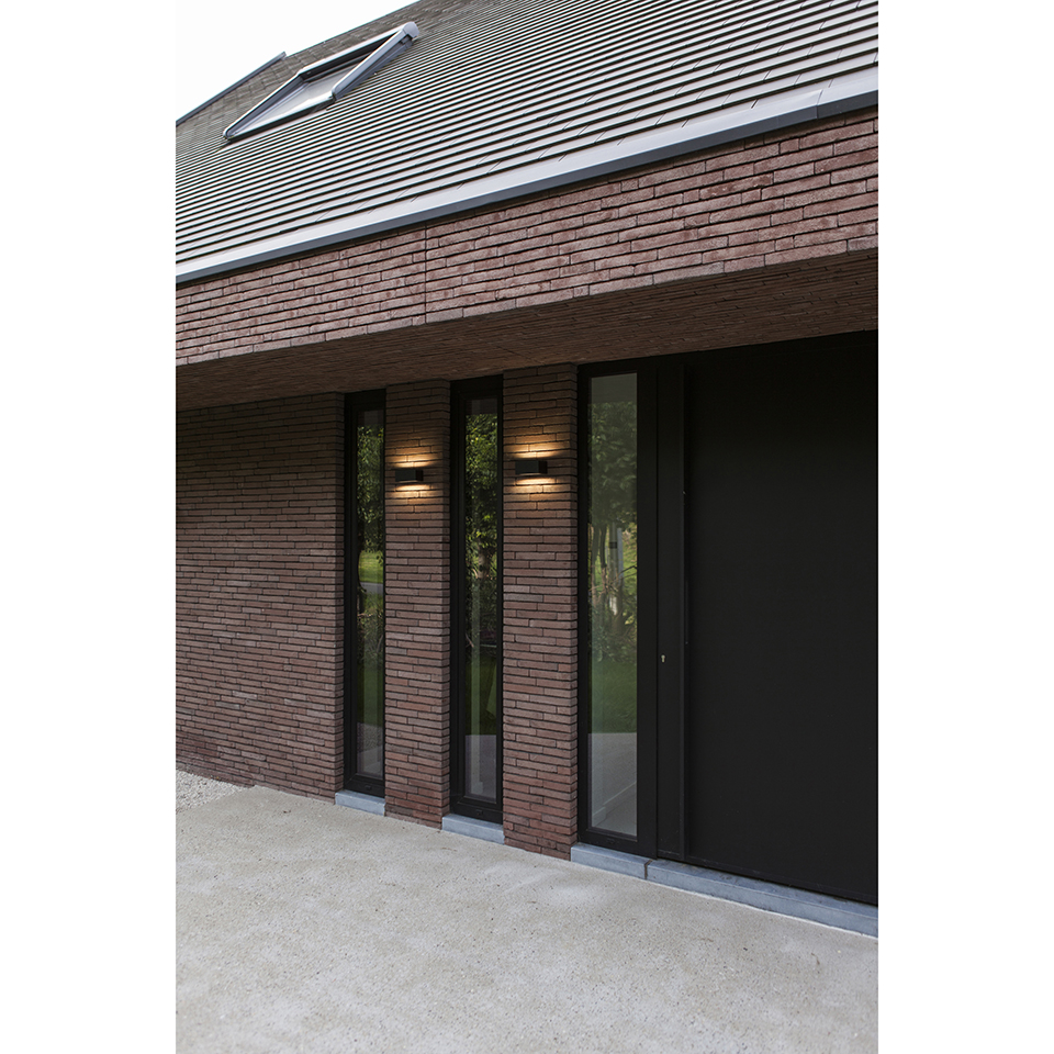 GEMINI OUTDOOR WALL LIGHT UP AND DOWN LED IN MATT BLACK 3000K