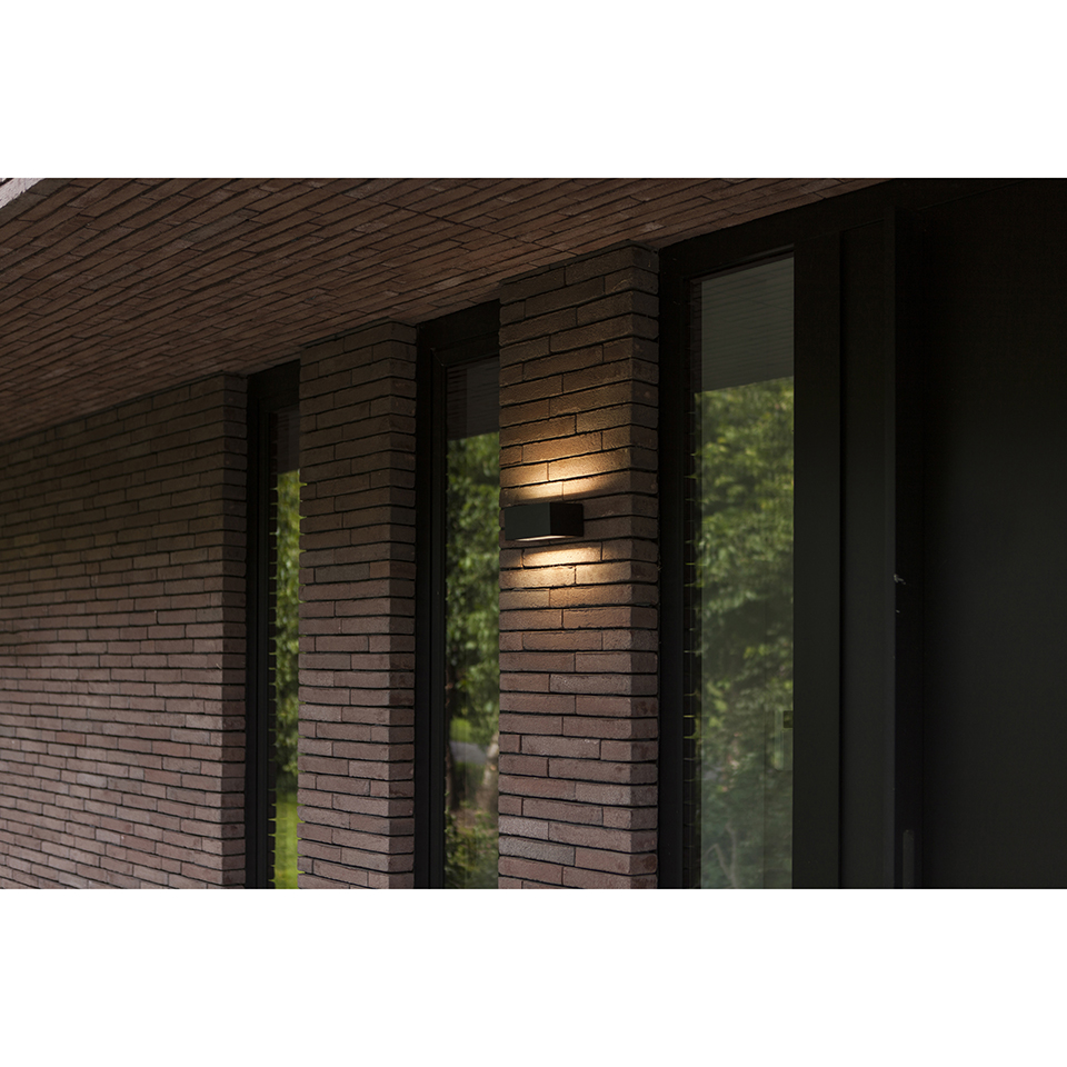 GEMINI OUTDOOR WALL LIGHT UP AND DOWN LED IN MATT BLACK 3000K