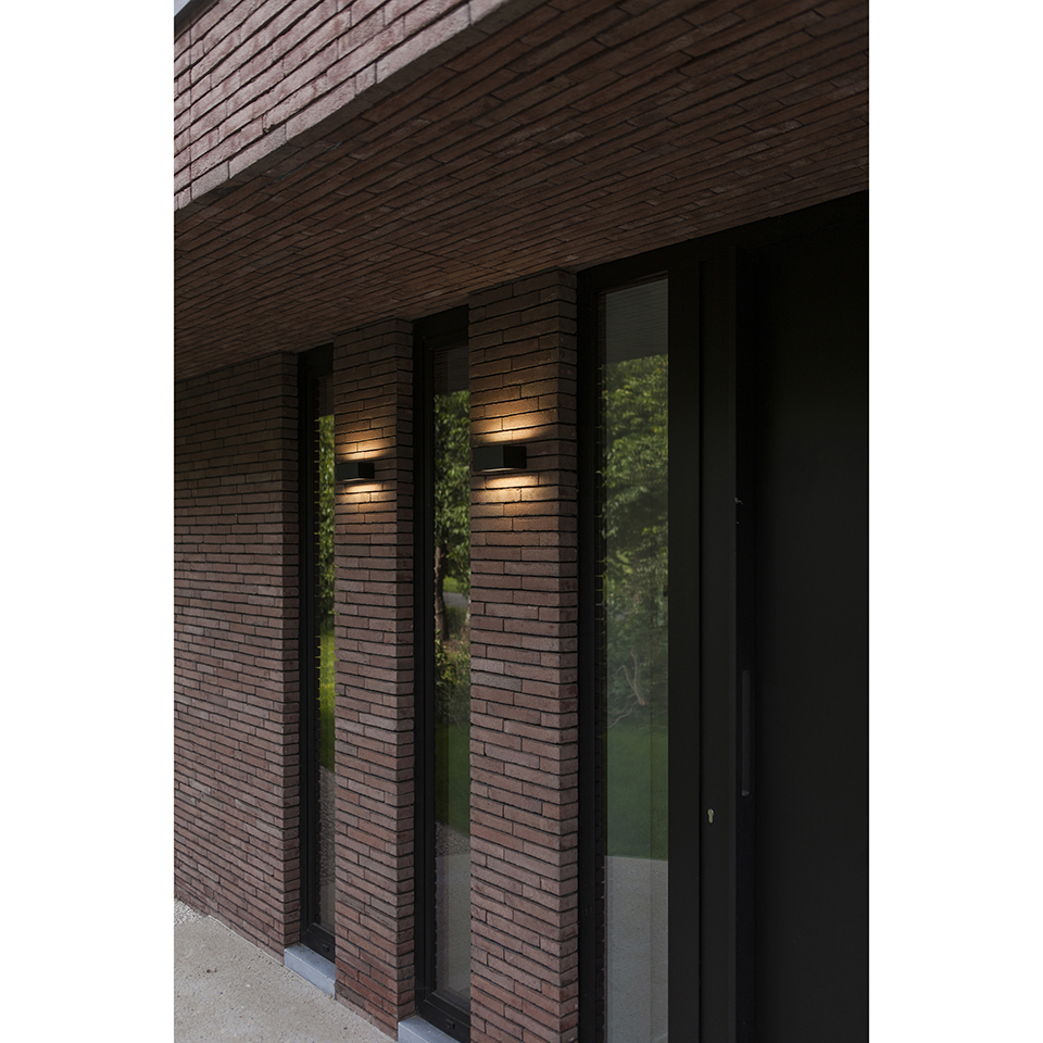 GEMINI OUTDOOR WALL LIGHT UP AND DOWN LED IN MATT BLACK 3000K