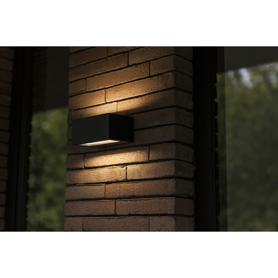 GEMINI OUTDOOR WALL LIGHT UP AND DOWN LED IN MATT BLACK 3000K