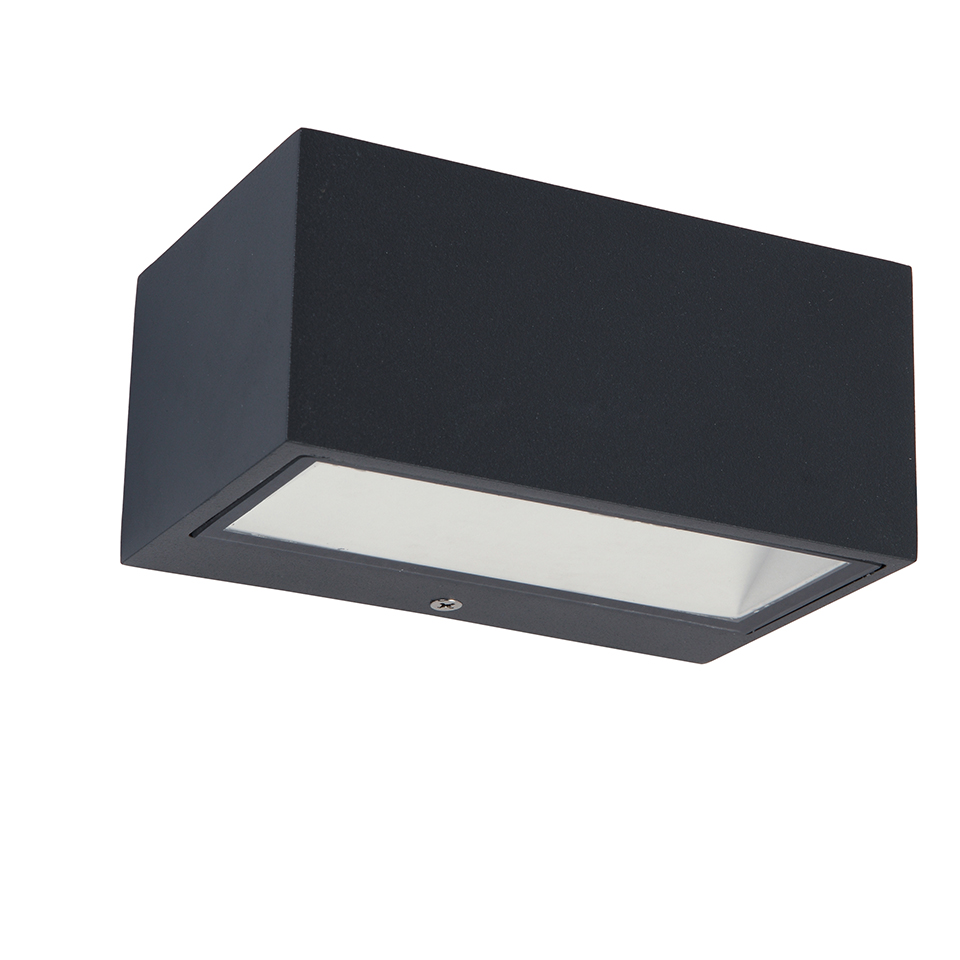 GEMINI IP54 INTEGRATED LED WALL LIGHT IN DARK GREY 500 LUMEN 3000K