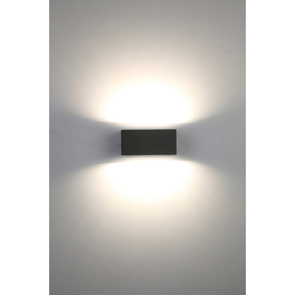 GEMINI IP54 INTEGRATED LED WALL LIGHT IN DARK GREY 500 LUMEN 3000K