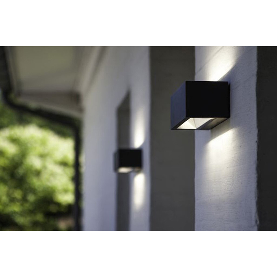 GEMINI IP54 INTEGRATED LED WALL LIGHT IN DARK GREY 500 LUMEN 3000K