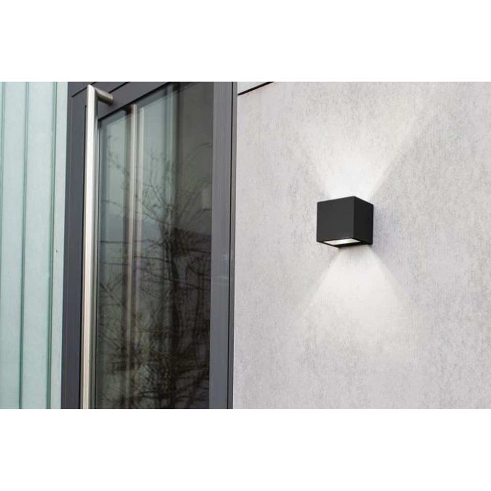 GEMINI IP54 INTEGRATED LED WALL LIGHT IN MATT BLACK 850 LUMEN 3000K