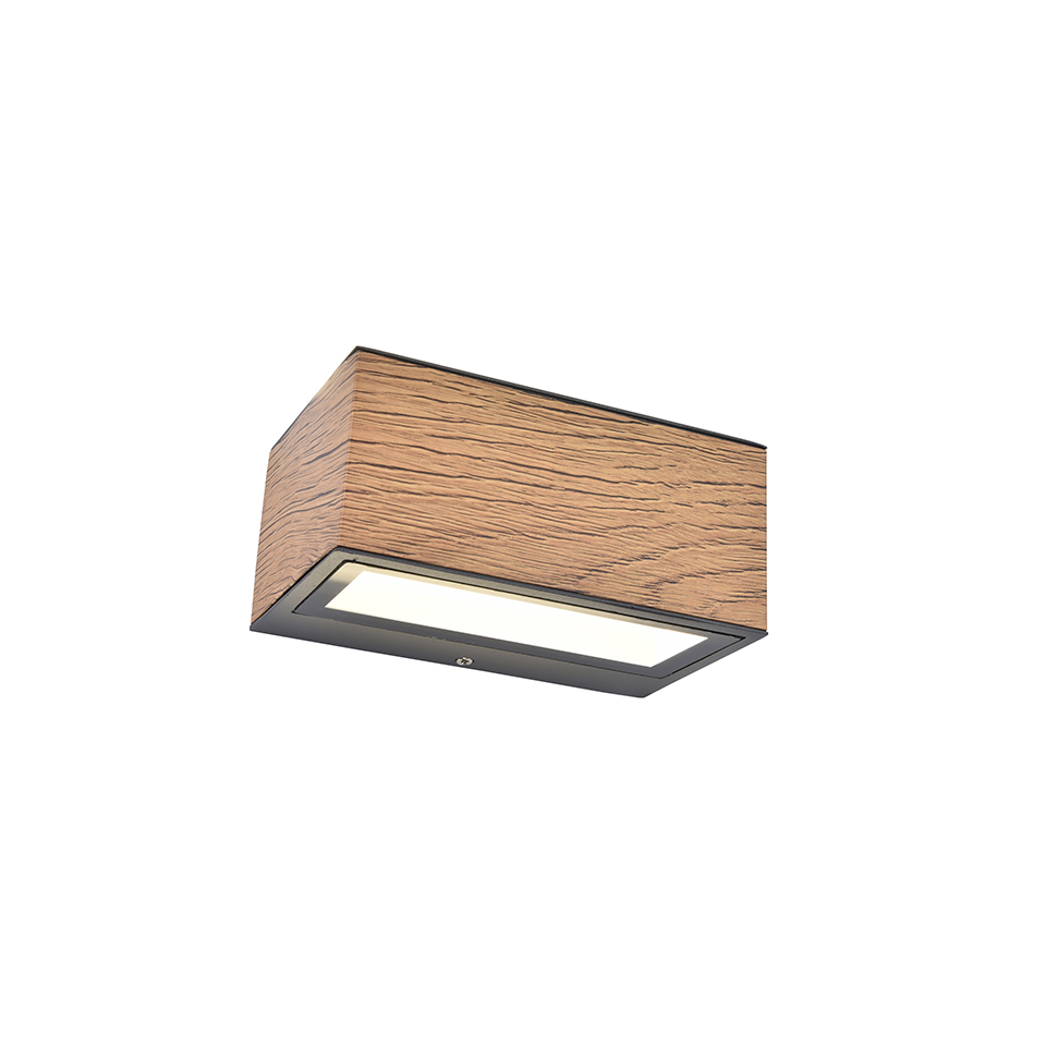 GEMINI OUTDOOR LED WALL UP & DOWN LIGHT WOOD LOOK