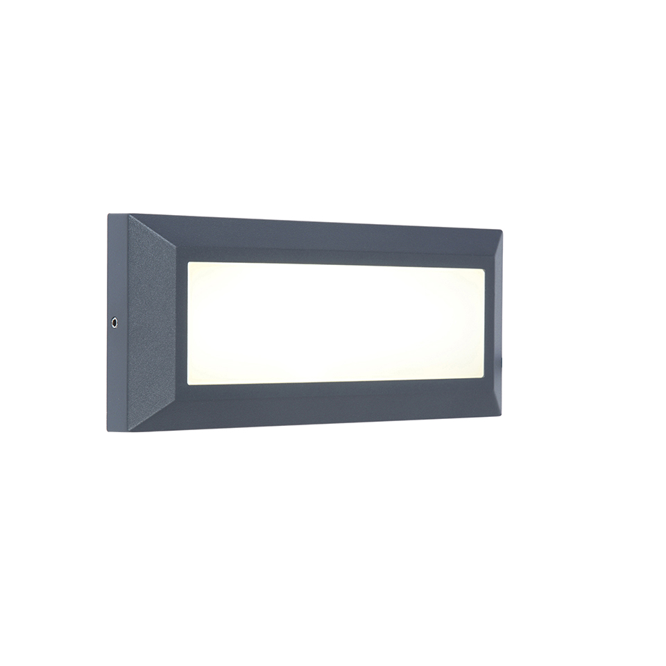 HELENA IP54 INTEGRATED LED WALL LIGHT IN DARK GREY 400 LUMEN 4000K