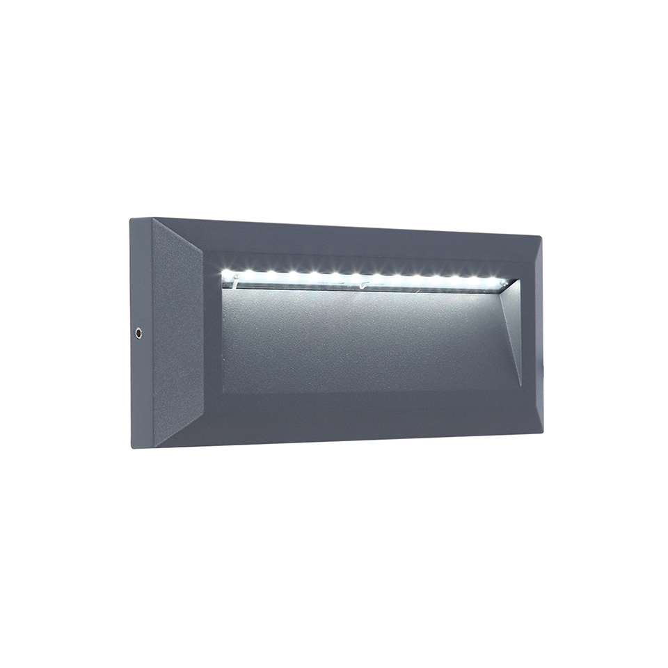 HELENA IP54 INTEGRATED LED WALL LIGHT IN DARK GREY 400 LUMEN 4000K