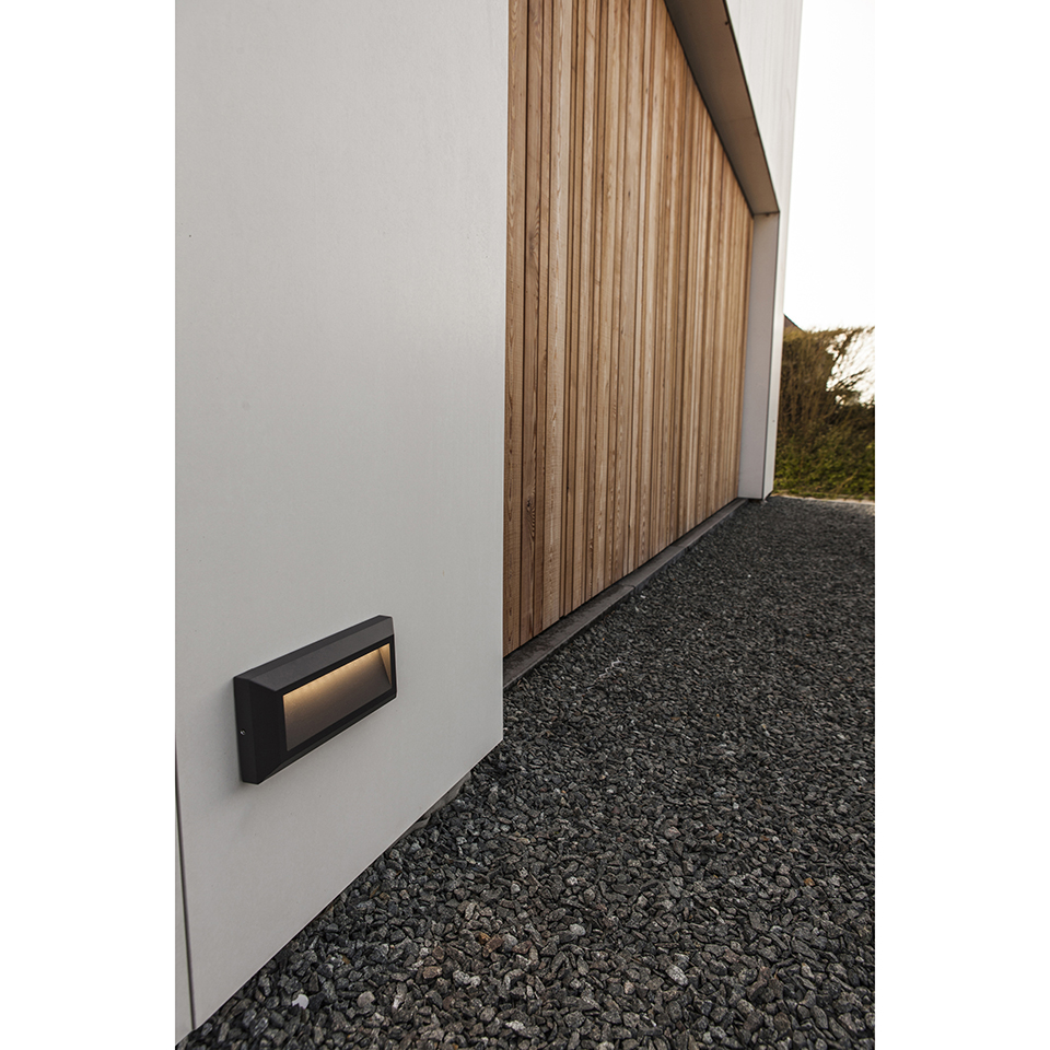 HELENA IP54 INTEGRATED LED WALL LIGHT IN DARK GREY 400 LUMEN 4000K
