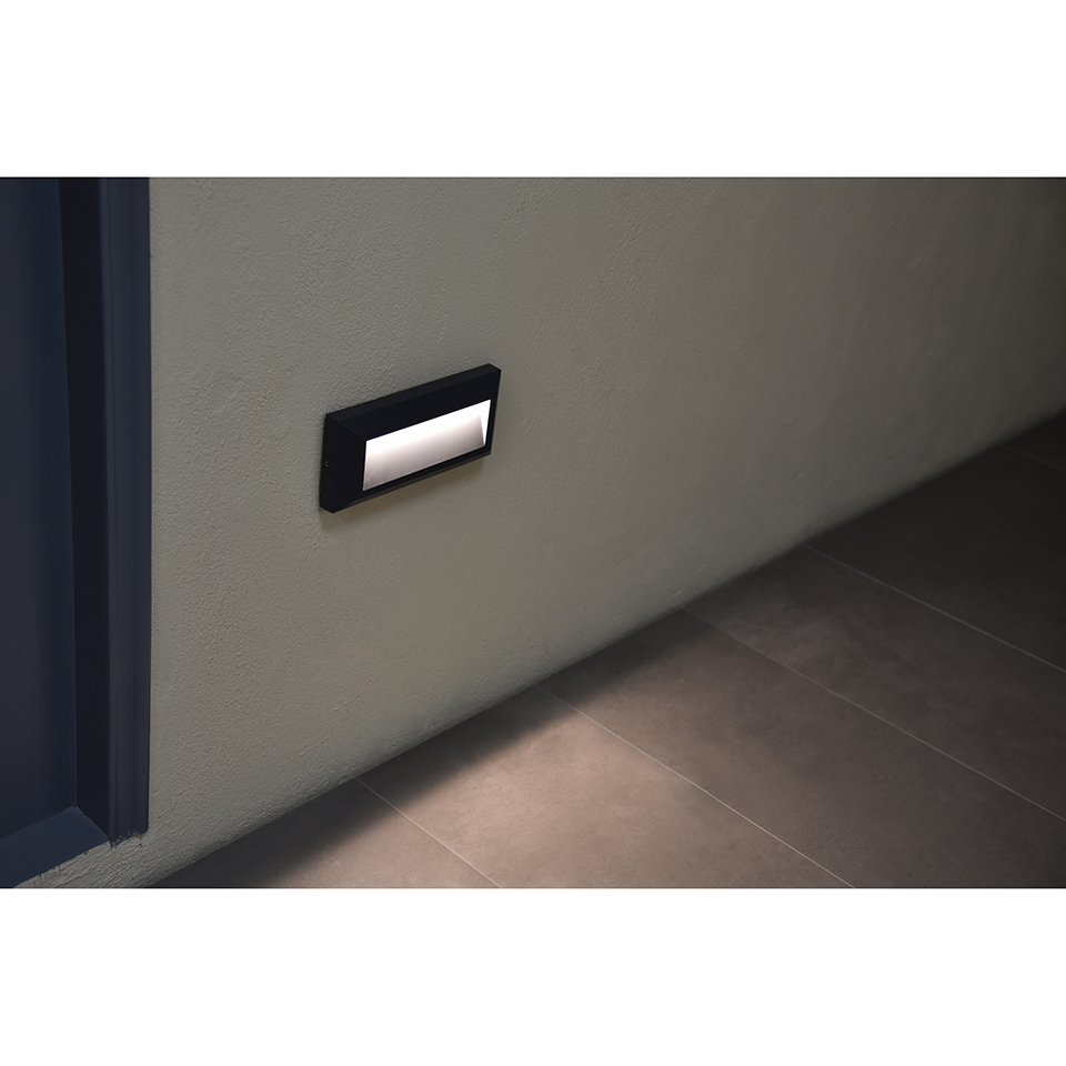 HELENA IP54 INTEGRATED LED WALL LIGHT IN DARK GREY 400 LUMEN 4000K