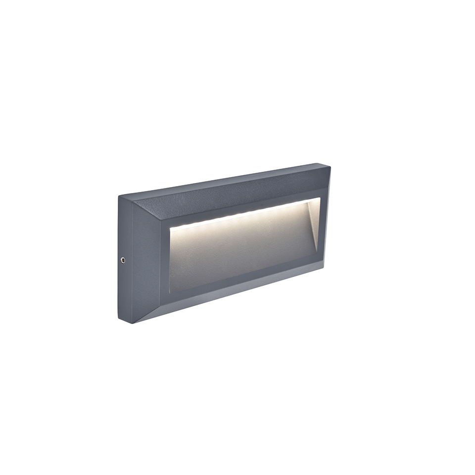 HELENA IP54 INTEGRATED LED WALL LIGHT IN DARK GREY 400 LUMEN 4000K