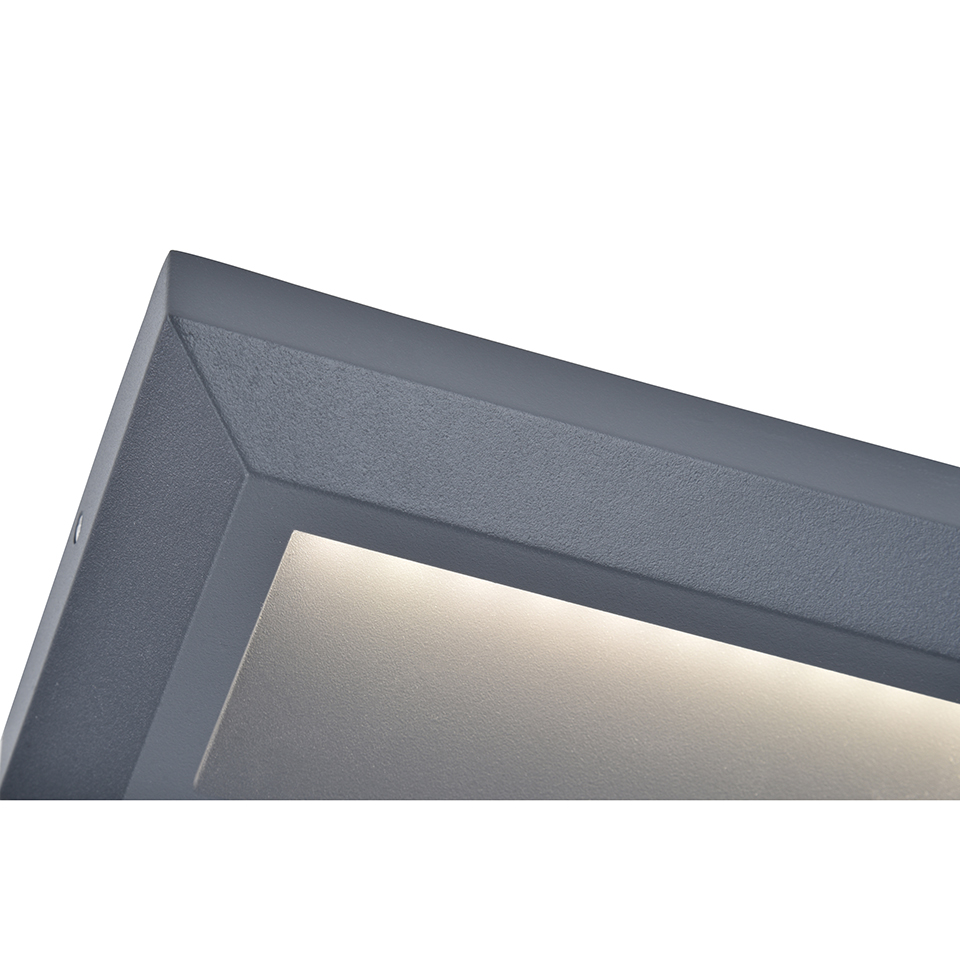 HELENA IP54 INTEGRATED LED WALL LIGHT IN DARK GREY 400 LUMEN 4000K