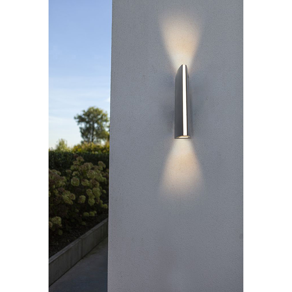 LEO IP54 INTEGRATED LED WALL LIGHT IN DARK GREY 750 LUMEN 3000K