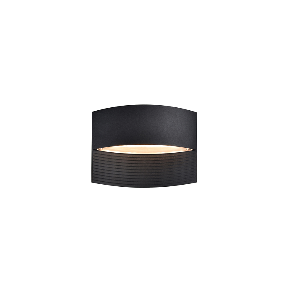 LOTUS IP54 INTEGRATED LED WALL LIGHT IN DARK GREY 500 LUMEN 3000K