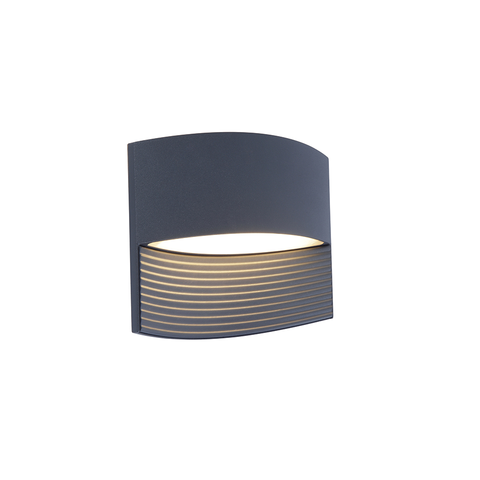 LOTUS IP54 INTEGRATED LED WALL LIGHT IN DARK GREY 500 LUMEN 3000K