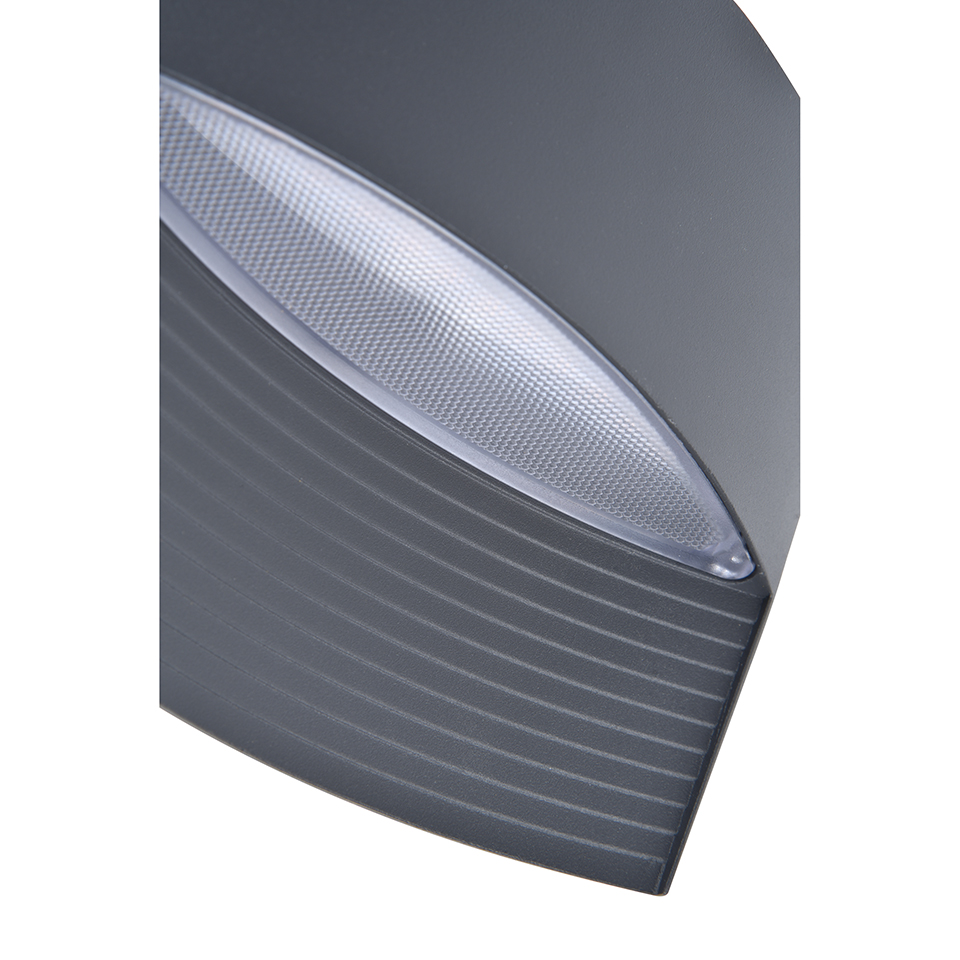 LOTUS IP54 INTEGRATED LED WALL LIGHT IN DARK GREY 500 LUMEN 3000K