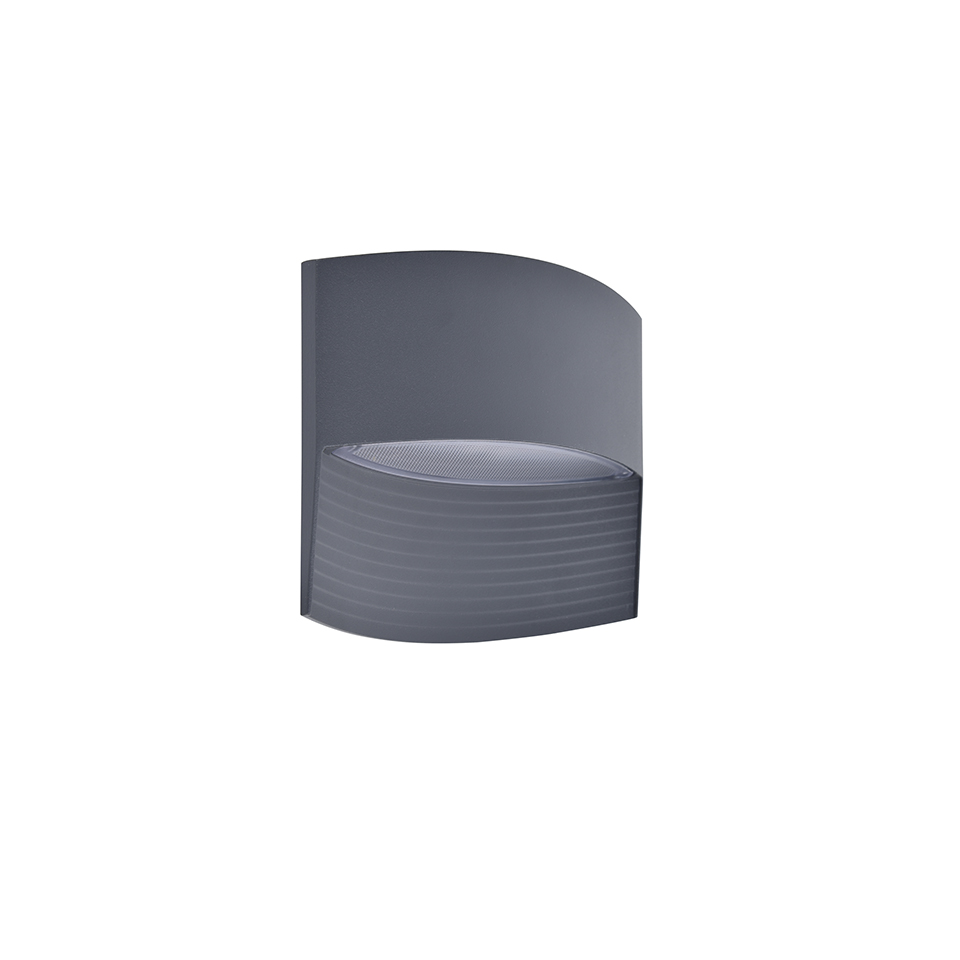 LOTUS IP54 INTEGRATED LED WALL LIGHT IN DARK GREY 500 LUMEN 3000K