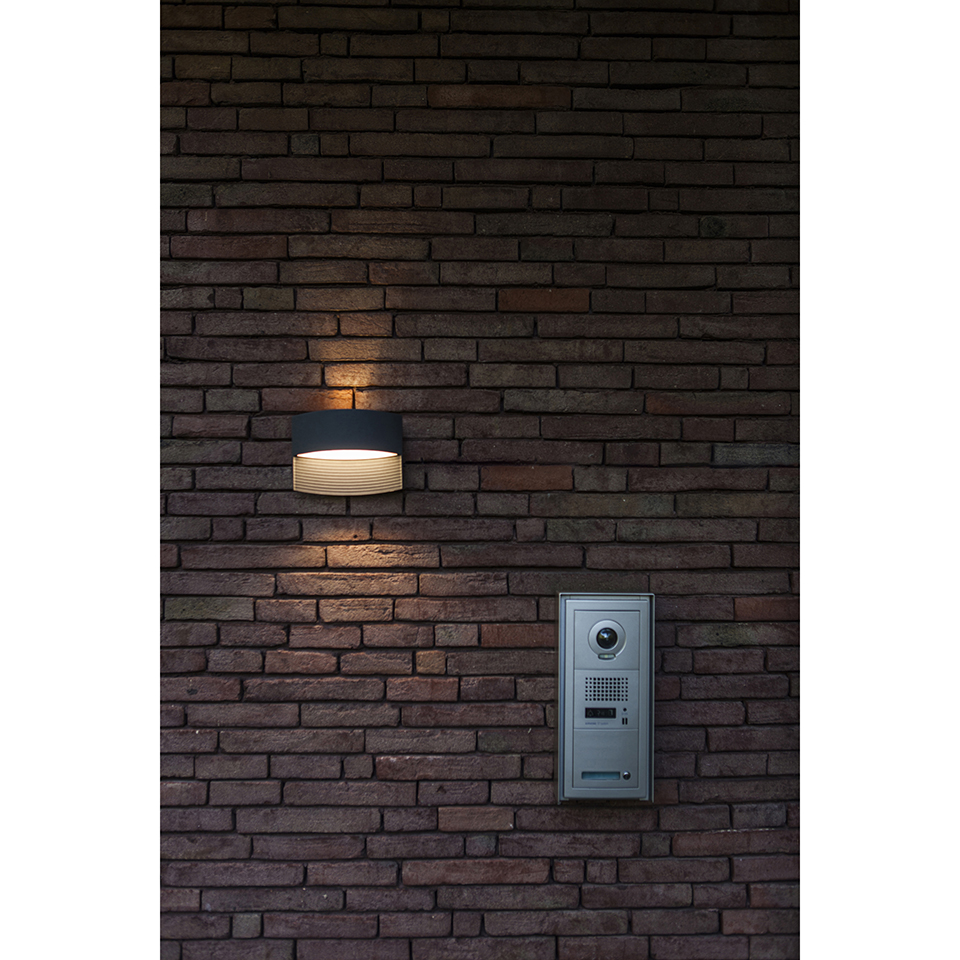 LOTUS IP54 INTEGRATED LED WALL LIGHT IN DARK GREY 500 LUMEN 3000K