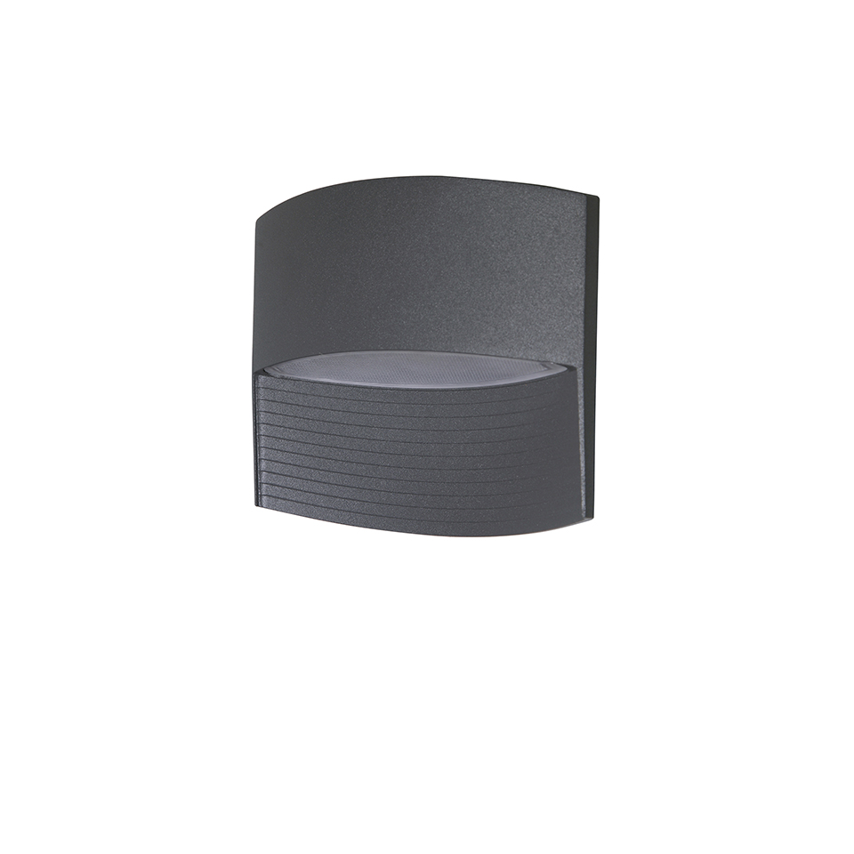 LOTUS IP54 INTEGRATED LED WALL LIGHT IN DARK GREY 500 LUMEN 3000K