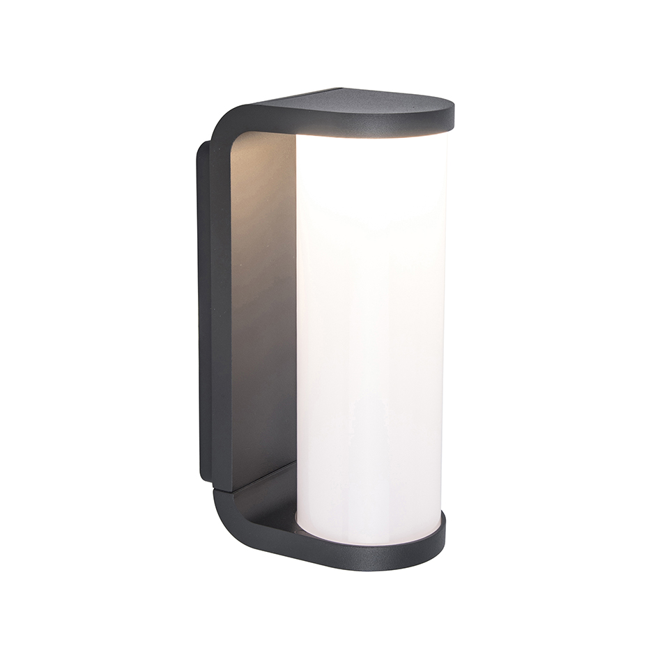 ADALYN IP44 INTEGRATED LED WALL LIGHT IN DARK GREY 600 LUMEN 3000K
