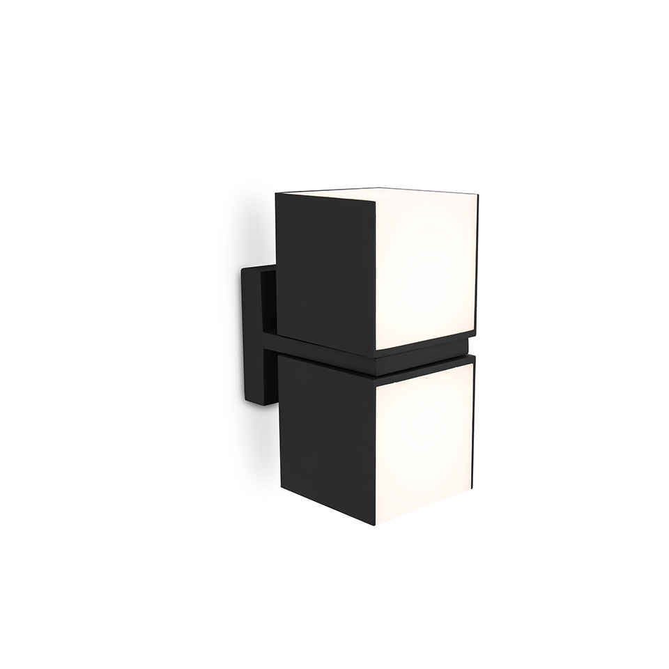 CUBA IP54 INTEGRATED LED WALL LIGHT IN MATT BLACK 1000 LUMEN 3000K
