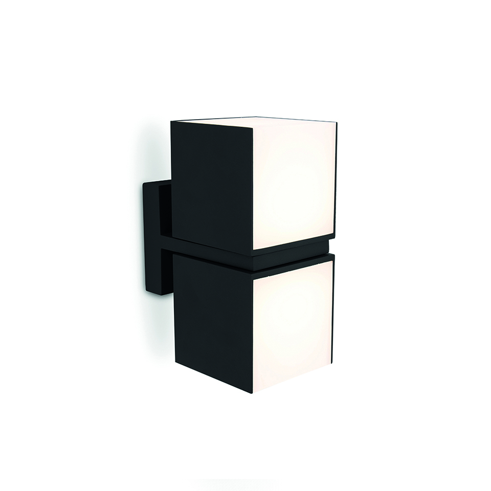 CUBA IP54 INTEGRATED LED WALL LIGHT IN MATT BLACK 1000 LUMEN 3000K