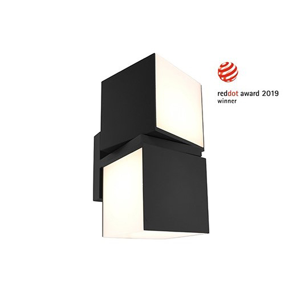 CUBA IP54 INTEGRATED LED WALL LIGHT IN MATT BLACK 1000 LUMEN 3000K