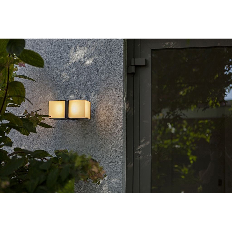 CUBA IP54 INTEGRATED LED WALL LIGHT IN MATT BLACK 1000 LUMEN 3000K